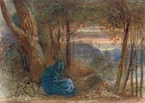 A Wayfarer Resting By A Lake by James Smetham