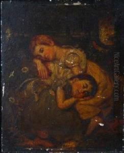Two Girls Sleeping In A Landscape by James Smetham