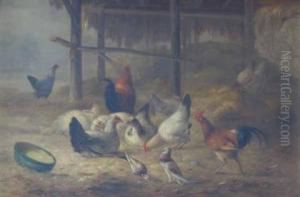 Chickens Feeding by Albert Smets