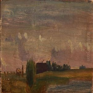 Evening Landscape With Houses