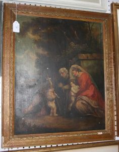 The Holy Family And The Infant St John Within A Landscape