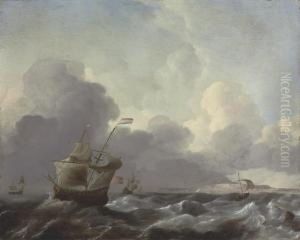 Dutch Man-of-war In Stormy Waters