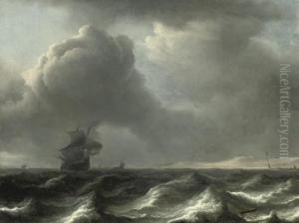 A 'wijdschip' In Choppy Waters, Other Vessels Beyond - view 1