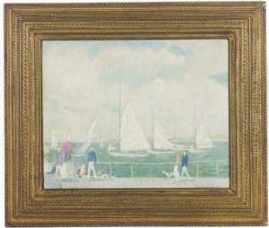 Leisurely Afternoon Walk Along The Boardwalk by Albert E. Smith