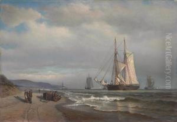 Shipping In A Calm In Sandy Hook Bay - view 1