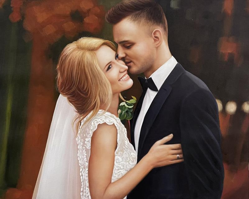 Transform Your Wedding Photos into Custom Hand-Painted Oil Portraits - view 1