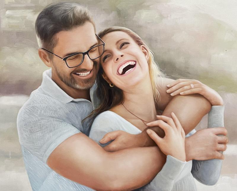 Transform Your Couple Photos into Custom Hand-Painted Oil Portraits - view 4