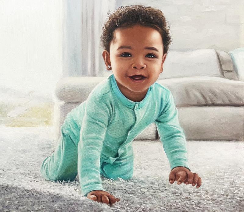 Transform Your Children's Photos into Custom Hand-Painted Oil Portraits - view 3