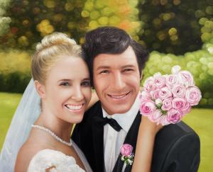 Transform Your Wedding Photos into Custom Hand-Painted Oil Portraits thumbnail 2