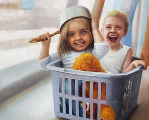 Transform Your Children's Photos into Custom Hand-Painted Oil Portraits