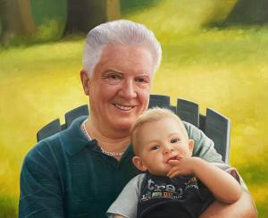 “Transform Your Grandparent and Grandchild Photos into Custom Hand-Painted Oil Portraits thumbnail 3