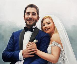 Transform Your Wedding Photos into Custom Hand-Painted Oil Portraits thumbnail 3